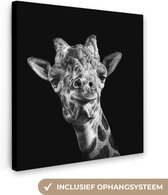 Tableau Tableau Girafe - Animal - Zwart - Wit - 20x20 cm - Décoration murale