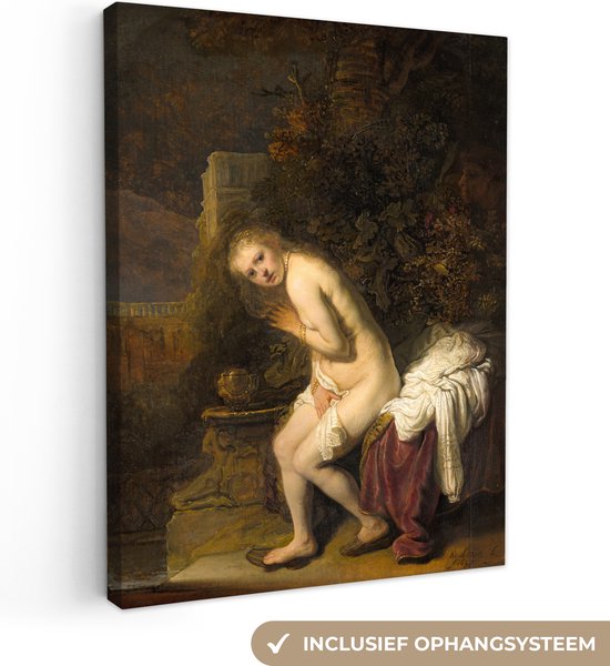 Suzanna - Peinture de Rembrandt van Rijn Toile 60x80 cm - Tirage photo sur toile (Décoration murale salon / chambre)