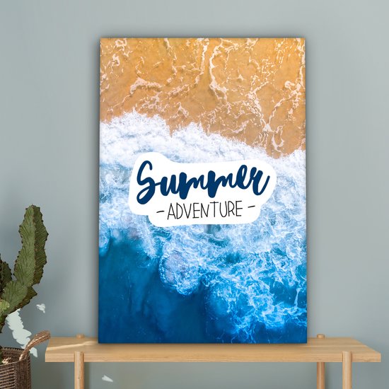 Tableau sur toile Plage - Été - Dicton - 40x60 cm - Décoration murale