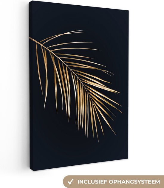 Canvas - Bladeren - Goud - Canvas schilderijen - Woonkamer - Canvasdoek - Wanddecoratie