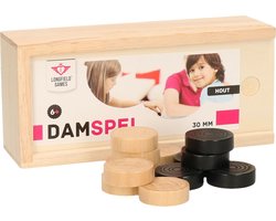 foto van Damstenen 32 mm in houten kist zwart/naturel