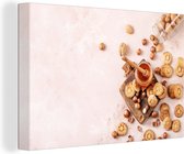 Tableau Toile Biscuits - Miel - Noix - Cuisine - 120x80 cm - Décoration murale