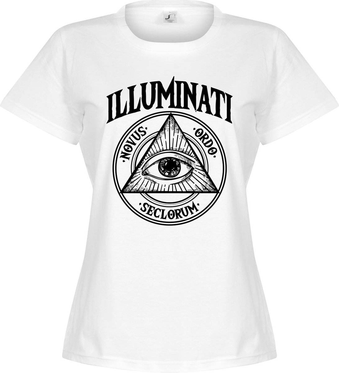 1092x1200.jpg Illuminati Dames T-Shirt - Wit - M - Afbeelding 1