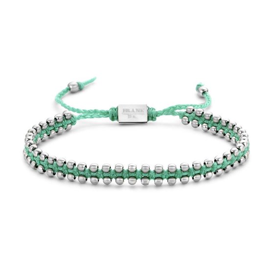 Frank 1967 Nautical 7FB 0454 bracelet perles acier avec cordon turquoise - taille ajustable