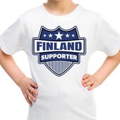 Finland schild supporter  t-shirt wit voor kinderen M (134-140)