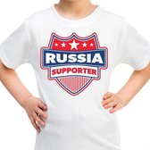 Rusland / Russia schild supporter  t-shirt wit voor kinderen S (122-128)