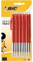 BIC M10 Original Balpennen met Kliksysteem - Rood - Pak van 10 stuks - Medium Punt 1 mm