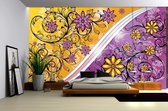 Papier peint photo Polaire | Fleurs | Violet, jaune | 368x254cm (lxh)