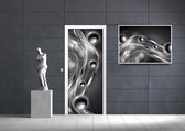 Silver Grey Black Abstract Modern Photo Wallcovering