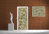 Autocollant de porte autocollant mural mur | Jaune | 91x211 cm