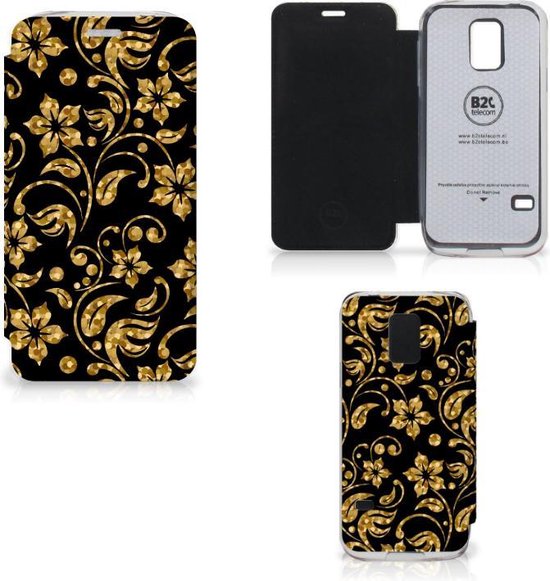 Portier Larry Belmont Gedwongen Samsung Galaxy S5 Mini Hoesje Gouden Bloemen | bol.com