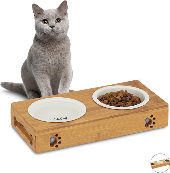 evenwichtig Glans ik heb dorst relaxdays voerbak kat en hond - standaard - eetbak - voederbak -  hondenvoerbak M | bol.com