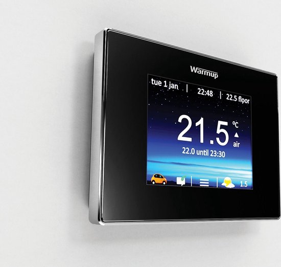 4iE Smart Wifi Thermostaat Elektrische vloerverwarming | Kleur: Onyx Black|  Warmup | bol.com