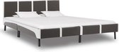 Bedframe kunstleer grijs en wit 160x200 cm