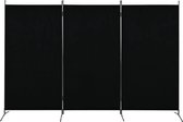 Kamerscherm met 3 panelen 260x180 cm zwart