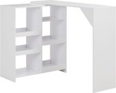 Bartafel met verplaatsbaar schap 138x40x120 cm wit