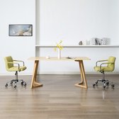 Eetkamerstoelen draaibaar 2 st stof groen