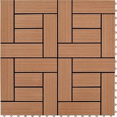 Terrastegels 11 stuks 30 x 30 cm WPC 1 m2 bruin