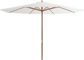 Tuinparasol met houten paal 350 cm zandwit