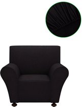 Stretch meubelhoes voor fauteuil zwart polyester jersey