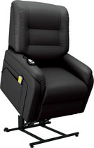 Massagefauteuil elektrisch sta-op-stoel kunstleer zwart
