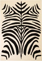 Vloerkleed modern zebra ontwerp 80x150 cm beige/zwart