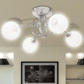 Plafondlamp met gaasdraad kappen voor 4 x G9 peertjes
