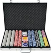 Pokerset met 1000 laser chips aluminium