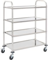 Keukentrolley 4-laags 107x55x125 cm roestvrij staal