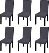 Stoelhoes stretch recht 6 stuks antraciet