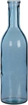 Glazen fles / bloemenvaas blauw 50 x 15 cm - sierflessen - woondecoratie / woonaccessoires