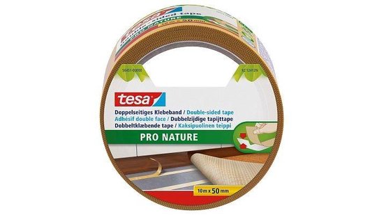 1x Tesa dubbelzijdig tapijttape wit op rol 10 meter - Klusmateriaal - Huishoudartikelen - Tapijttape - Dubbelzijdig tape - Tesa