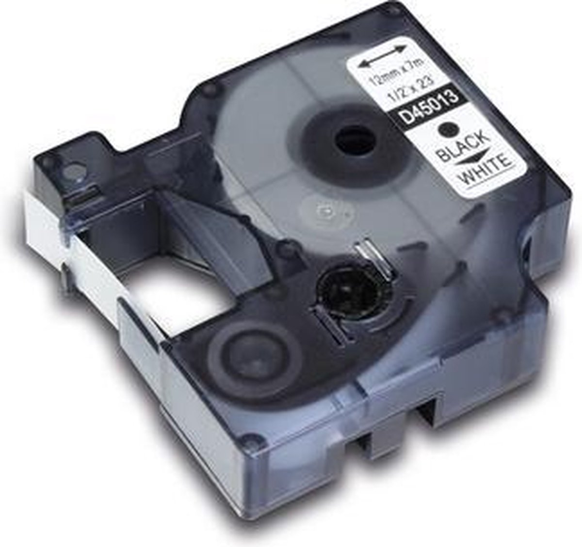 Kangaro tapecassette - compatible Dymo 45013 zwart/wit - K-145013