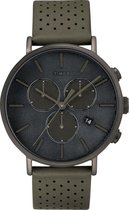 Timex Fairfield Supernova Chronograph TW2R97800 Horloge - Leer - Grijs - Ø 41 mm