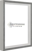 Fotolijst Wit met Grijs - Fotomaat 30x60 -  Ontspiegeld Glas - Art.Nr. 45-19