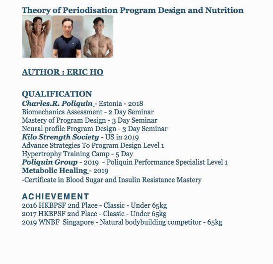 Theory of Periodisation Program Design and Nutrition - Ebook - cover
