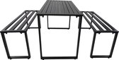 Sunny Biertafelset rechthoek metaal zwart 110 x 55 x 70 cm