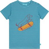 Smitten Organic - Skateboard Stripes Katoen T-Shirt - Bright Lagoon