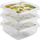 6x Contenants pour Stock / Aliments 0,8 litre plastique transparent / plastique - HermeticGo - Boîtes de contenants alimentaires hermétiques / hermétiques - Mealprep - Repas