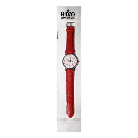 Hidzo Horloge Flamingo Ø 37 mm - Rood - In horlogedoosje