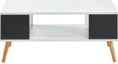 BABETTE Salontafel wit en donkergrijs - B 90 x D 45 x H 38,7 cm