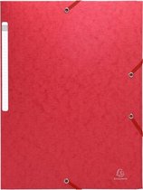 50x Scotten Elastomap 3 kleppen in gewafeld glanskarton 400gm² - A4, Rood