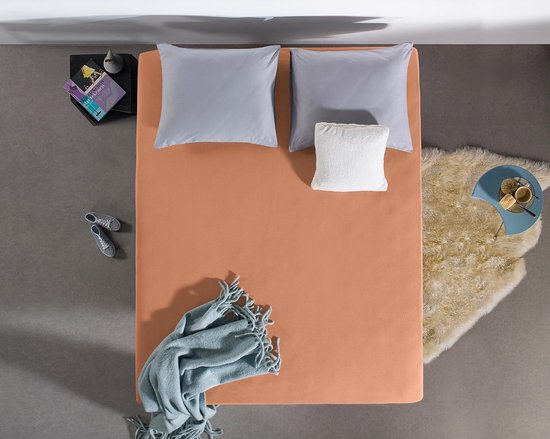 Hoogwaardige Jersey Hoeslaken Pastel Oranje | 190x230 | 135 Gram| Zacht En Comfortabel