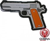 Colt 1911 Patriot 45 Auto brown grip PVC patch embleem met klittenband