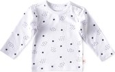 Little Label - baby - shirt - wit, blauw ster - maat 74 - bio-katoen