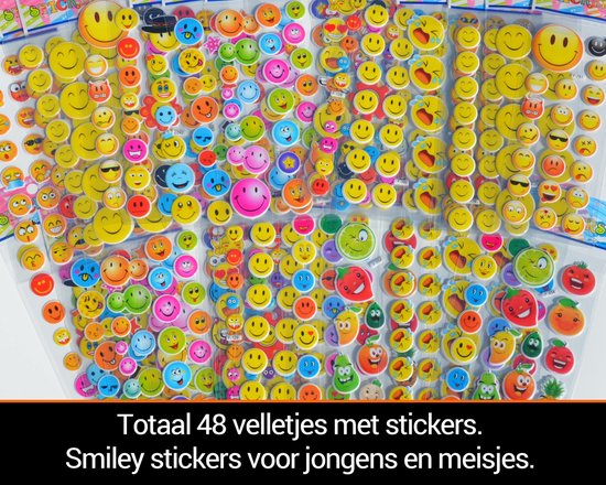 Autocollants Smiley 48 feuilles Autocollants de récompense pour Enfants Garçons Filles | 1350+ morceaux de mousse 3D | King Mungo KMST007