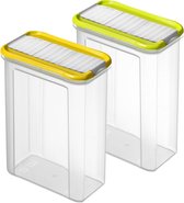 Container met deksel voor het bewaren van bulkproducten Domino Keeper 1.5L transparant/groen