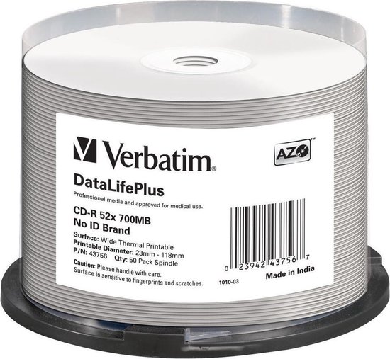 Verbatim CD-R 52x DataLifePlus 700 Mo 50 pièce(s)