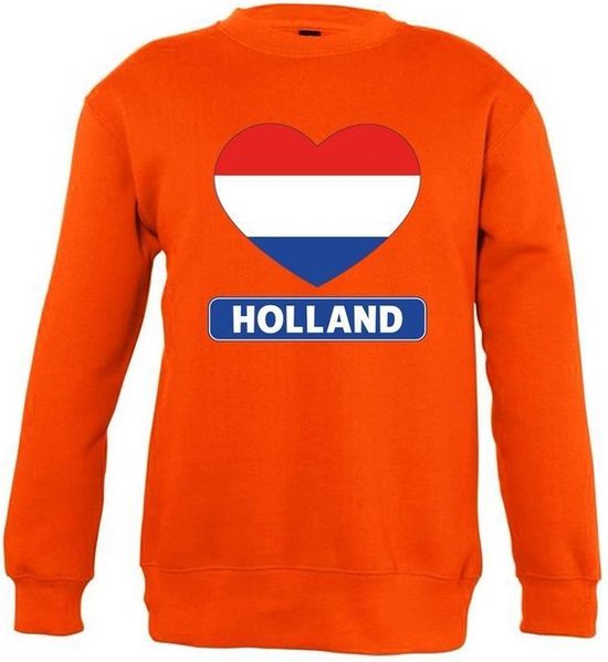 Oranje Holland hart vlag sweater kinderen jaar)