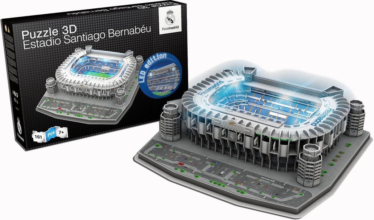 Puzzle 3D LED du Real Madrid Santiago Bernabeu - 160 pièces | bol.com